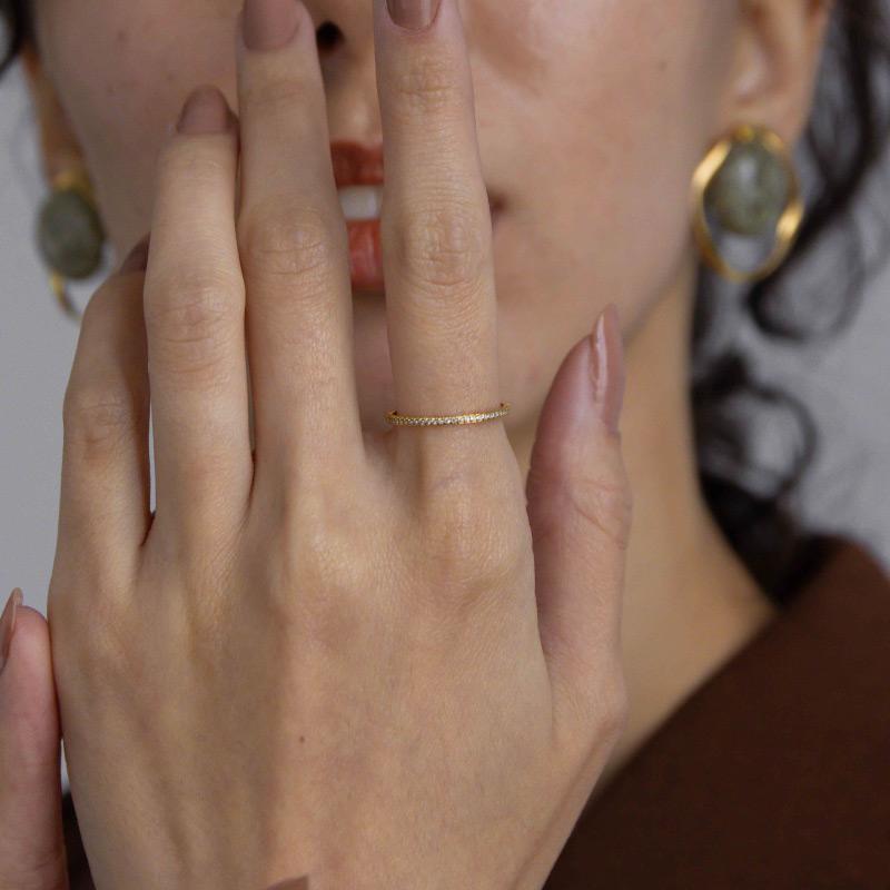 金属アレルギー対応 リング キュービックジルコニア マイクロエタニティリング シンプル サージカル レディース ゴールド シルバー 9号 11号 14号 指輪 | ブランド登録なし | 06