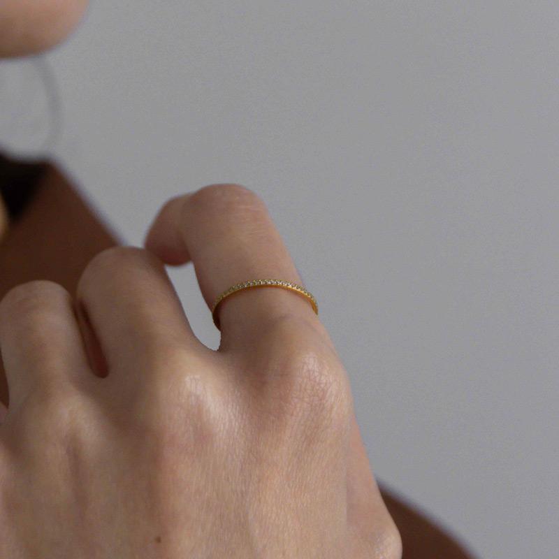 金属アレルギー対応 リング キュービックジルコニア マイクロエタニティリング シンプル サージカル レディース ゴールド シルバー 9号 11号 14号 指輪 | ブランド登録なし | 07