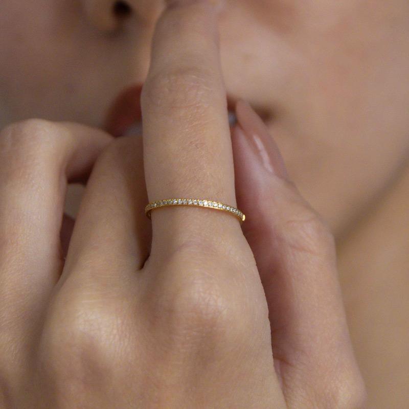 金属アレルギー対応 リング キュービックジルコニア マイクロエタニティリング シンプル サージカル レディース ゴールド シルバー 9号 11号 14号 指輪 | ブランド登録なし | 08