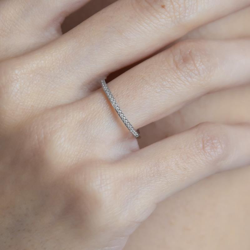 金属アレルギー対応 リング キュービックジルコニア マイクロエタニティリング シンプル サージカル レディース ゴールド シルバー 9号 11号 14号 指輪 | ブランド登録なし | 12