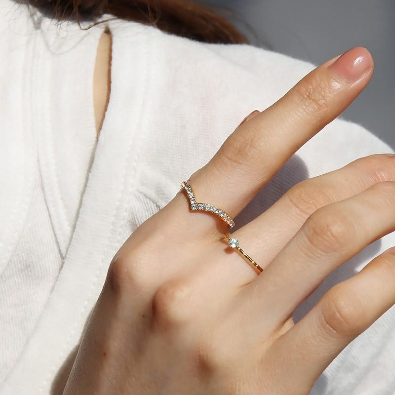 金属アレルギー対応 リング Vラインエタニティリング V字 V Vライン