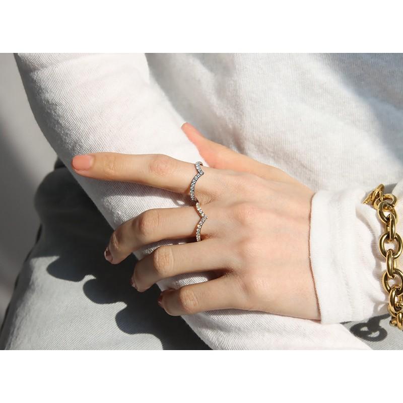 金属アレルギー対応 リング Vラインエタニティリング V字 V Vライン