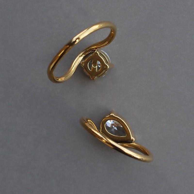 リング 選べるデザイン 一粒 キュービックジルコニア リング 12号 14号 16号 4本爪 3本爪 立爪 キラキラ シンプル ドロップ 三角 楕円 金属アレルギー対応 華奢 | ブランド登録なし | 20