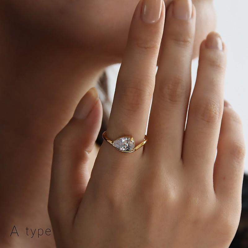 リング 選べるデザイン 一粒 キュービックジルコニア リング 12号 14号 16号 4本爪 3本爪 立爪 キラキラ シンプル ドロップ 三角 楕円 金属アレルギー対応 華奢 | ブランド登録なし | 05
