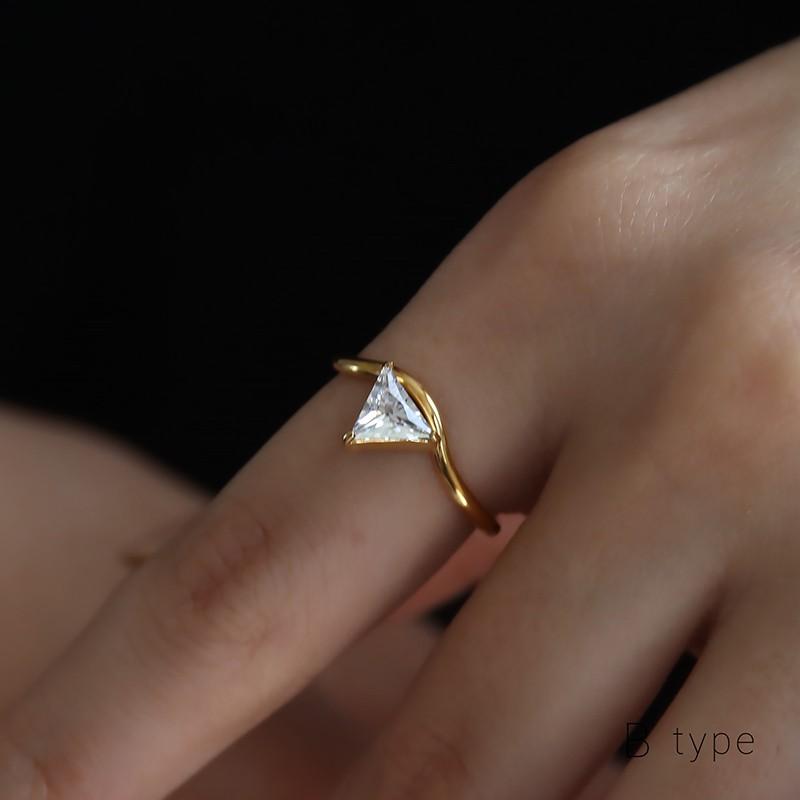 リング 選べるデザイン 一粒 キュービックジルコニア リング 12号 14号 16号 4本爪 3本爪 立爪 キラキラ シンプル ドロップ 三角 楕円 金属アレルギー対応 華奢 | ブランド登録なし | 10
