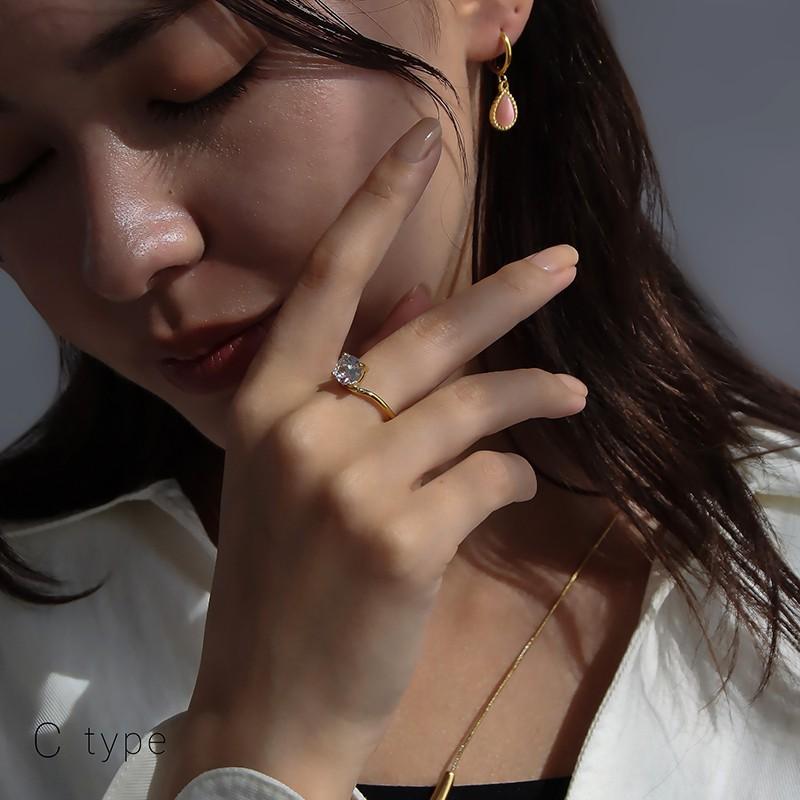 リング 選べるデザイン 一粒 キュービックジルコニア リング 12号 14号 16号 4本爪 3本爪 立爪 キラキラ シンプル ドロップ 三角 楕円 金属アレルギー対応 華奢 | ブランド登録なし | 11