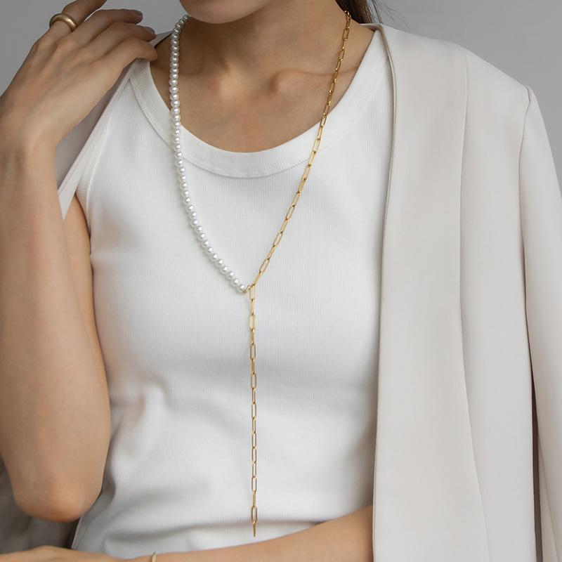 ネックレス レディース ロング パールネックレス 金属アレルギー