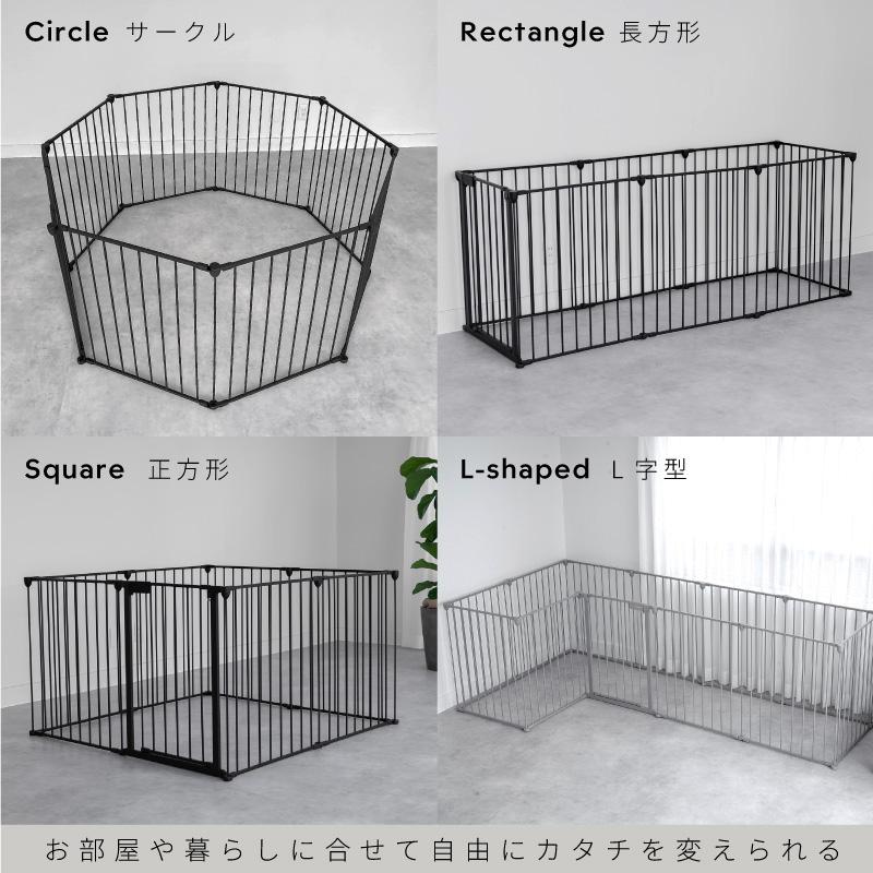 ペットサークル スチール製 選べるサイズ 高さ73.5cm 折りたたみ 犬用 中型犬 小型犬 おしゃれ レイアウト自由 ペットケージ 犬 |  | 12