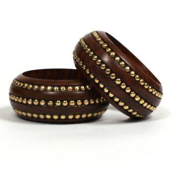 スタッズのウッドブレスレット 3ライン レディースアクセサリー |  | 01