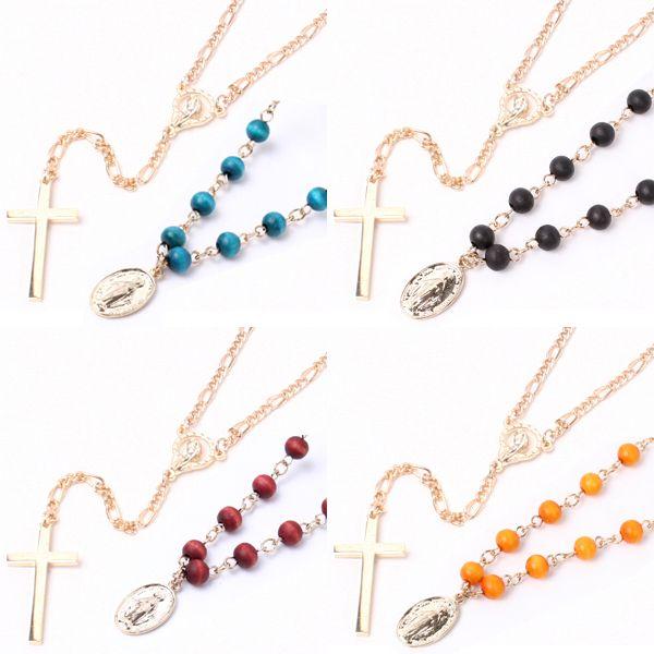 素材感クロス&ウッドビーズネックレス |  | 02