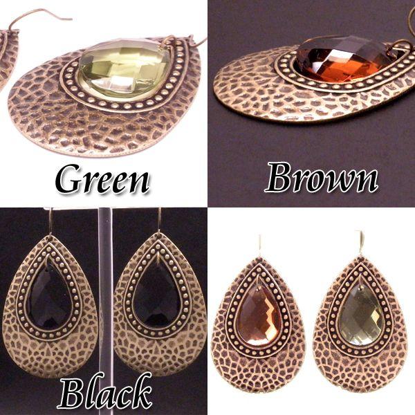 しずく形モチーフ アンティーク風エレガントピアス |  | 01