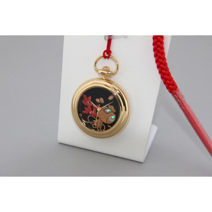 蒔絵 浄法寺漆 伝統工芸 腕時計 蒔絵時計 漆塗り 和風小物 松山武司 作 浄雅 URUSHI 漆 MAKIE 「宝尽くし」 クオーツ 懐中時計 G02-025 |  | 05