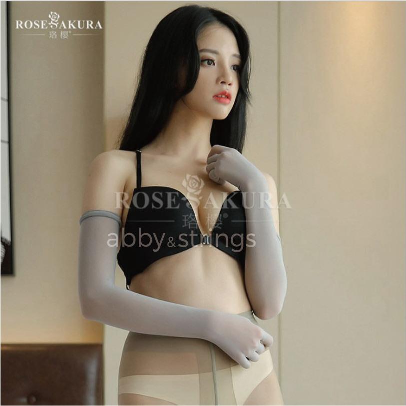 【午前購入 当日発送】【送料無料】10D五本指アームカバー 手袋ストッキング (黒・白・灰・肌・赤) 0401 コスプレ フリーサイズ |  | 14