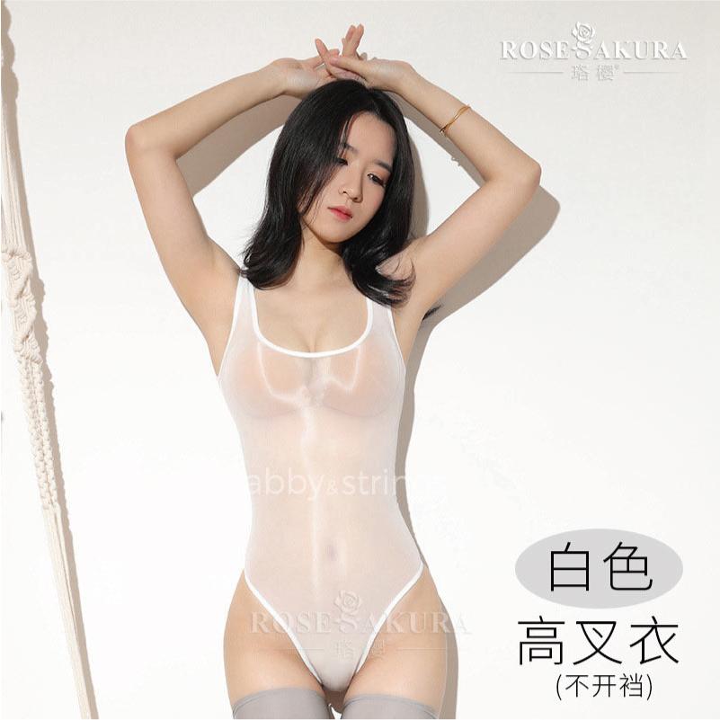 【午前購入 当日発送】【送料無料】8D高密度超光沢レオタード水着ニーハイストッキングセット（白色）0403 |  | 08