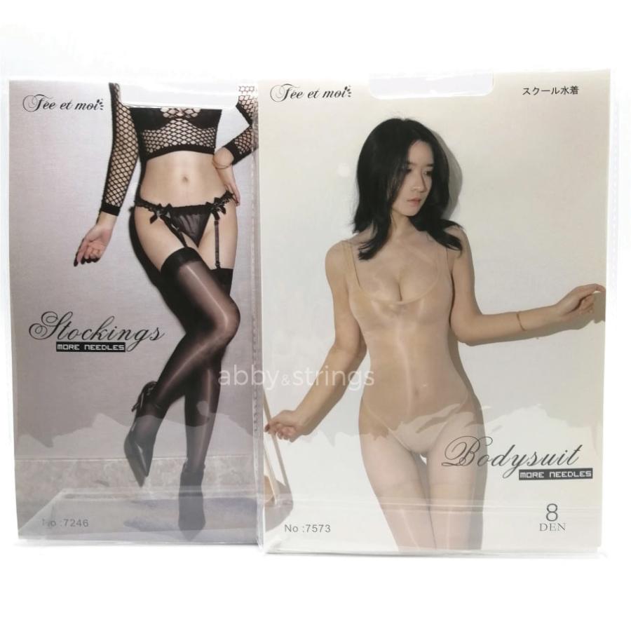 【午前購入 当日発送】【送料無料】8D高密度超光沢レオタード水着ニーハイストッキングセット（白色）0403 |  | 10
