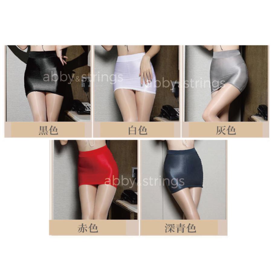 【午前購入 当日発送】【送料無料】高密度 超光沢 セクシータイトスカート（ 黒 白 銀 赤 深青 ）0404 コスプレ フリー レッグウェア ミニスカ | 