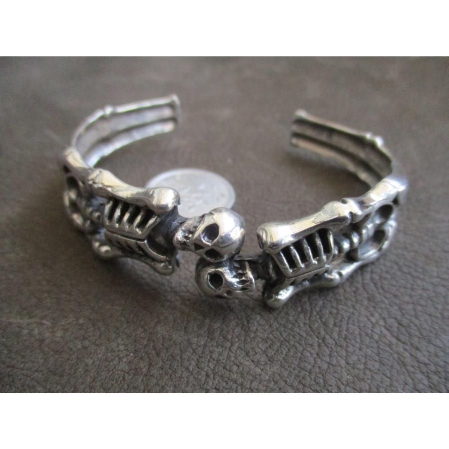 Silver925 骸骨 ・骨格・ シルバーバングル 36.9g BN45 : ABC-925