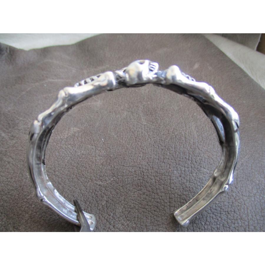 Silver925 骸骨 ・骨格・ シルバーバングル 36.9g BN45 : ABC-925