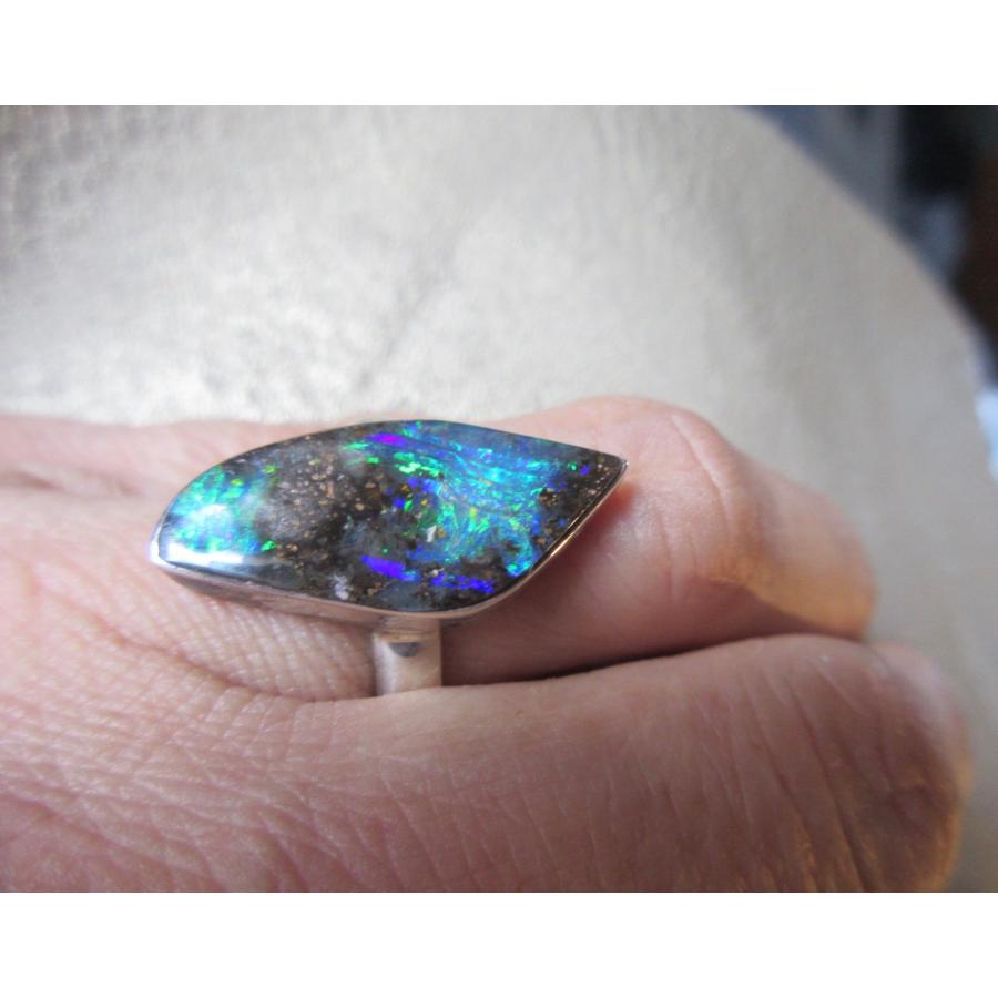 オーストラリア産 Silver925 銀 シルバーリング 指輪 ボルダー