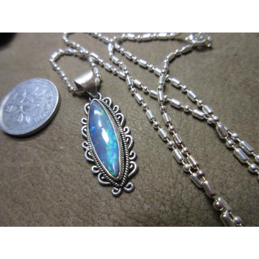 Silver925 銀・AUボルダーオパール ペンダント/ svチェーン 50cm BP17  