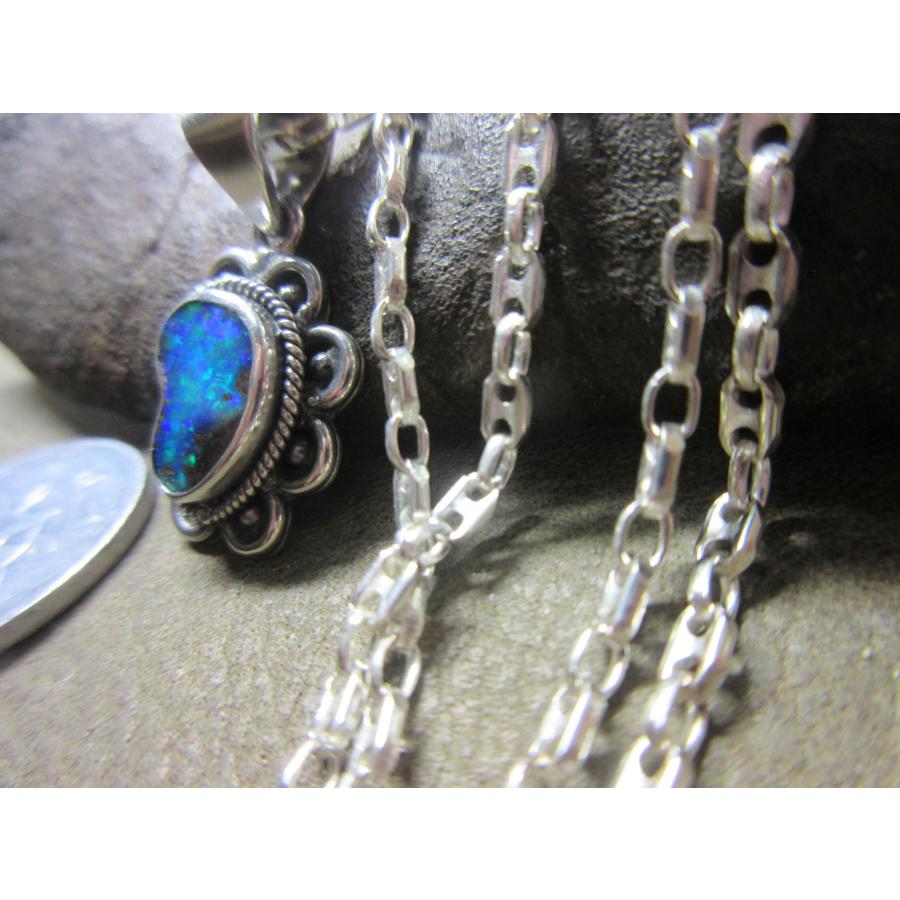 Silver925 銀・AUボルダーオパール ペンダント /svチェーン 45cm BP18  