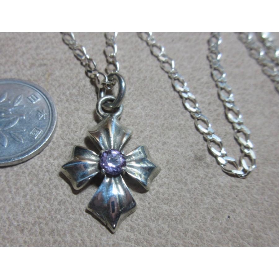 Silver925 天然石 アメジスト ペンダント ( シルバー925 チェーン 40cm  