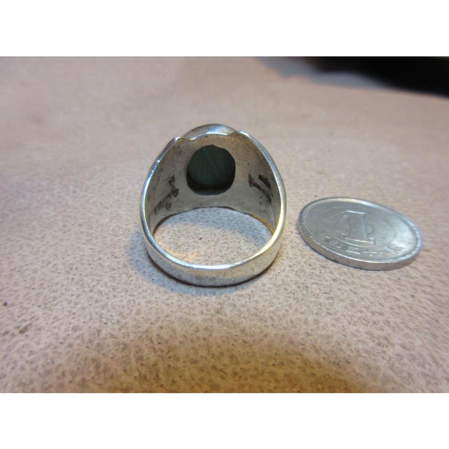 Silver925 Ring ・指輪 マラカイト （孔雀石） 20号 11.2g n1552