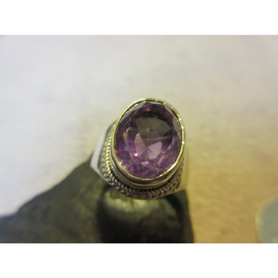 Silver925 Ring アメジスト 紫水晶 シルバーリング 13号 5.5g