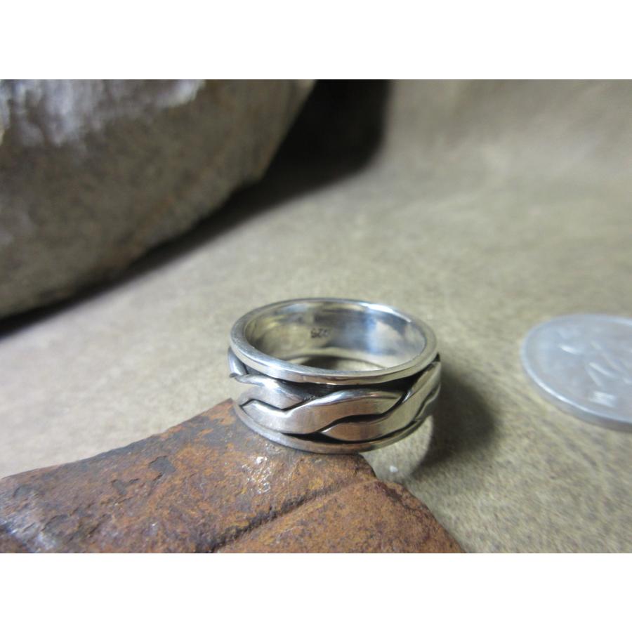 Silver925 純銀指輪 二重リング W・シルバーリング 8.1g ＃18 n1838