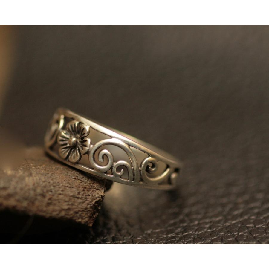 Silver925 Ring 純銀・指輪 22 号 花 フラワーモチーフ n857 : ABC-925