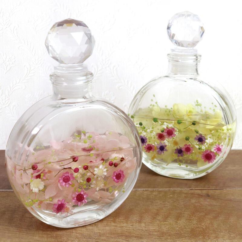 固まるハーバリウムでつくる 丸瓶＆ワインカップ パープル SYK-8