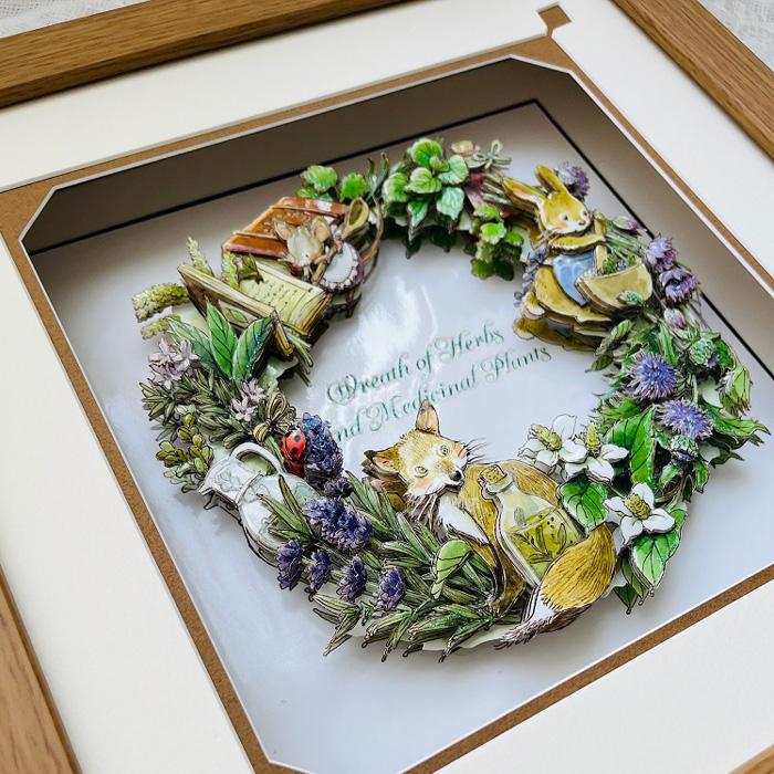 シャドープリント ハーブと薬草のリース メール便/宅配便可 : 手芸用品