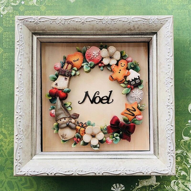 シャドープリント 「クリスマスリース」 メール便/宅配便可 mk-09