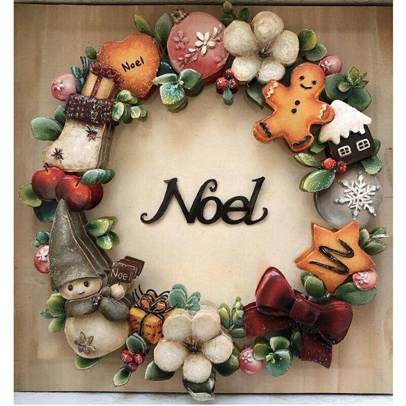 シャドープリント 「クリスマスリース」 メール便/宅配便可 mk-09