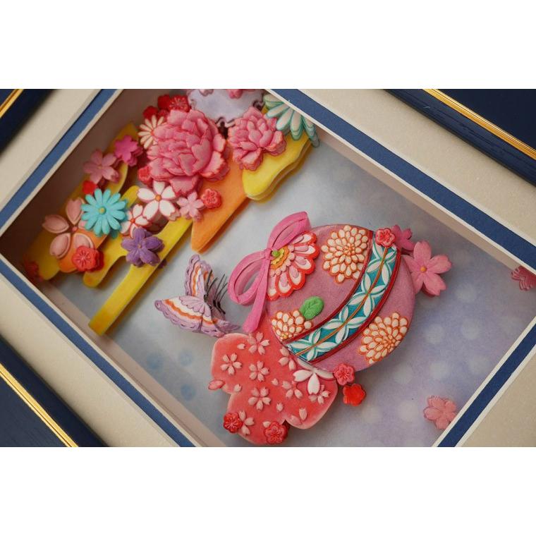 シャドーボックス シャドープリント 夢見る手まりシリーズ 紫まりと蝶