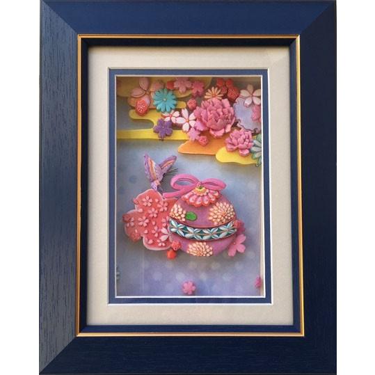 シャドーボックス シャドープリント 夢見る手まりシリーズ 紫まりと蝶