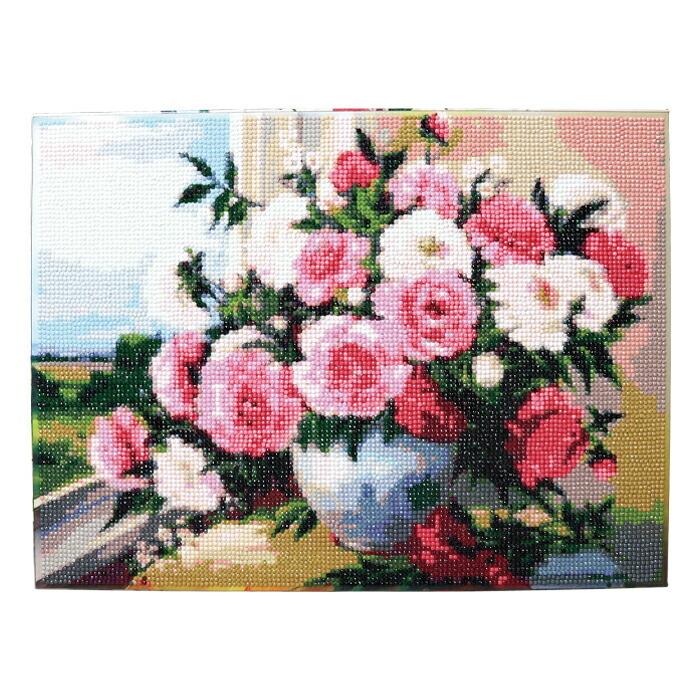 半貴石アート　薔薇　額　アンティークアート　ルビー　サファイア　アメジスト 貴石画 俊若 宝石画 薔薇額絵 昭和レトロ アンティーク ストーン