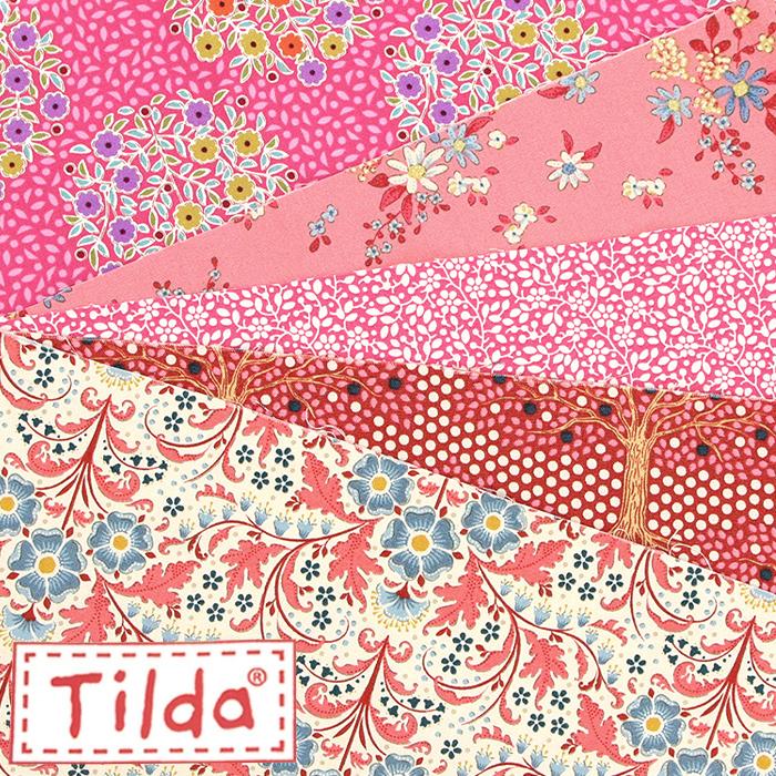 生地 カットクロス Tilda ティルダ ミニカットクロス 5枚組 ピンク系 