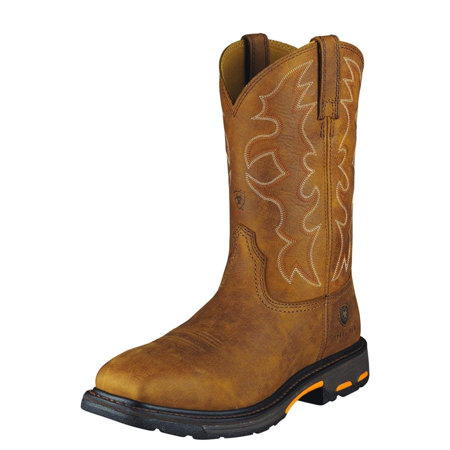 【並行輸入品】Ariat メンズ ワークホッグ スチールトゥ ワークブーツ US サイズ: 8.5 Wide カラー: ブラウン Ariat Mの画像