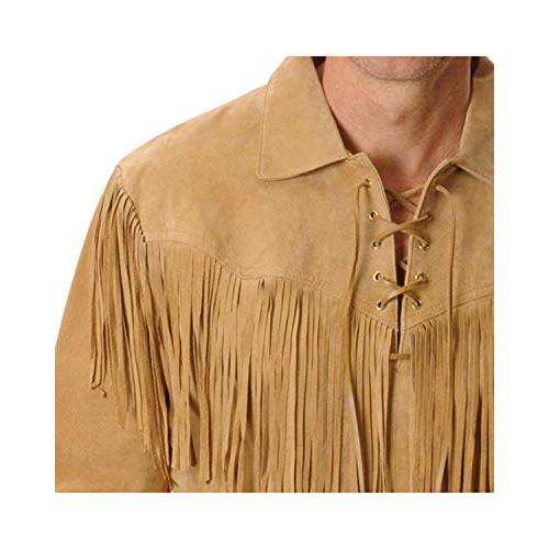 【並行輸入品】ScullyメンズFringed Boarスエードレザーシャツ   5   86 US サイズ: XL カラー: ブラウン Scuの画像