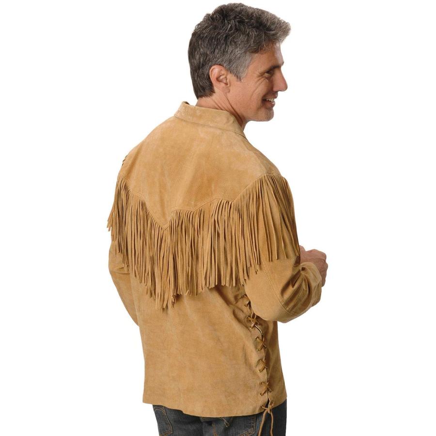 【並行輸入品】ScullyメンズFringed Boarスエードレザーシャツ   5   86 US サイズ: XL カラー: ブラウン Scuの画像