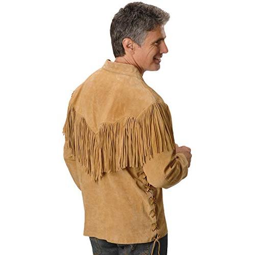 【並行輸入品】ScullyメンズFringed Boarスエードレザーシャツ   5   86 US サイズ: XL カラー: ブラウン Scuの画像