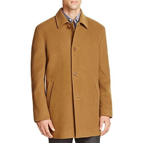 【並行輸入品】コールハーンメンズクラシックコート カラー: ベージュ Cole Haan Men's Wool Cashmere Buttonの画像