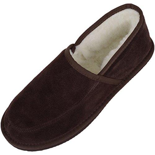 【並行輸入品】SNUGRUGS メンズ カラー: ブラウン SNUGRUGS Men's Suede Full Slipper with Woo_1