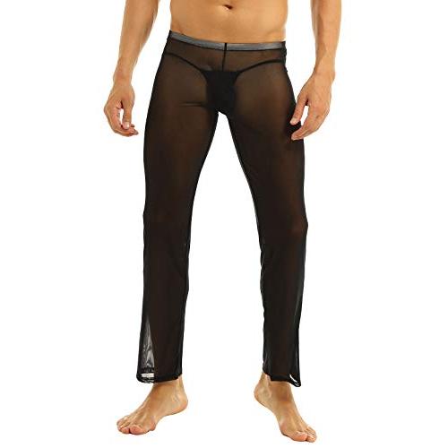 【並行輸入品】iEFiEL メンズ メッシュ シースルー ホームラウンジパンツ ナイトウェア カラー: ブラック iEFiEL Mens Mes_1