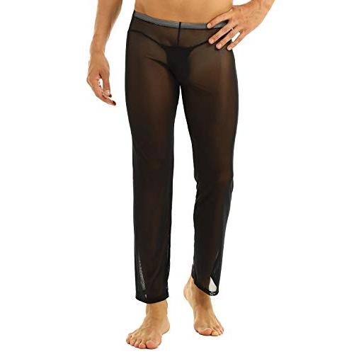 【並行輸入品】iEFiEL メンズ メッシュ シースルー ホームラウンジパンツ ナイトウェア カラー: ブラック iEFiEL Mens Mes_4
