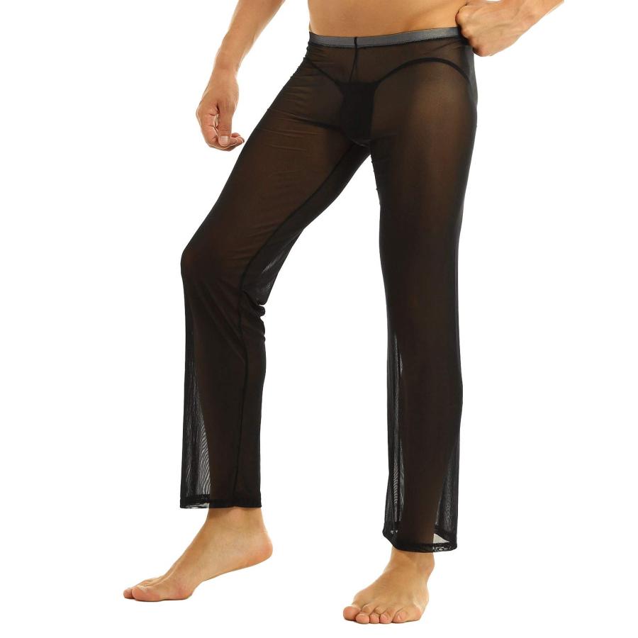 【並行輸入品】iEFiEL メンズ メッシュ シースルー ホームラウンジパンツ ナイトウェア カラー: ブラック iEFiEL Mens Mes_9