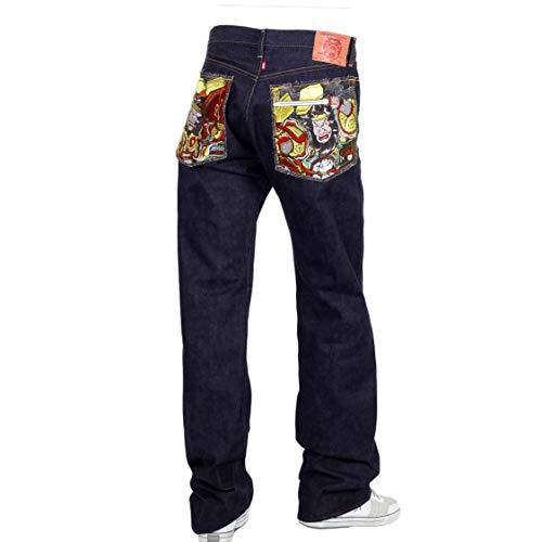 【並行輸入品】RMCメンズ刺繍Warriors Rawデニムジーンズrmc1956 US サイズ: 34W RMC Mens Embroiderの画像