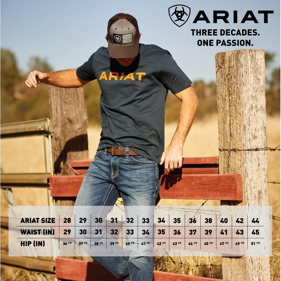 並行輸入品】Ariat(アリアット)メンズローライズブーツカットジーンズ 