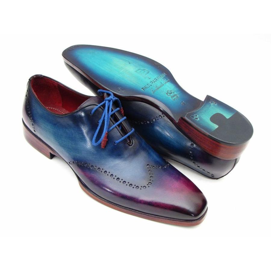 【並行輸入品】ポール・Parkmanメンズブルー&パープルWingtipオックスフォード(ID # 084vx55 ) カラー: ブルー Pauの画像